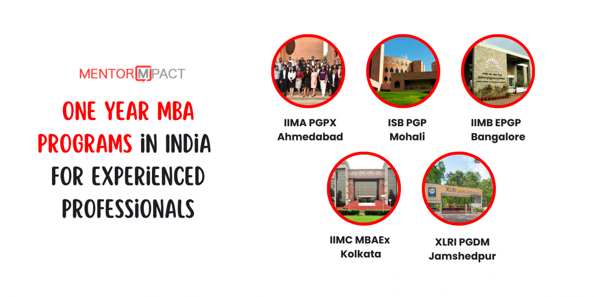 One year programs in India for experienced Professionals
